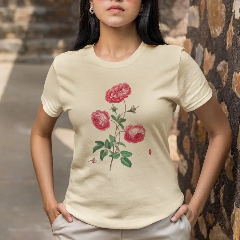 

Larger Provence Rose T Flower Tee Gift for Nature LoversUnisex sizeRose Gift For Woman and Manshirt