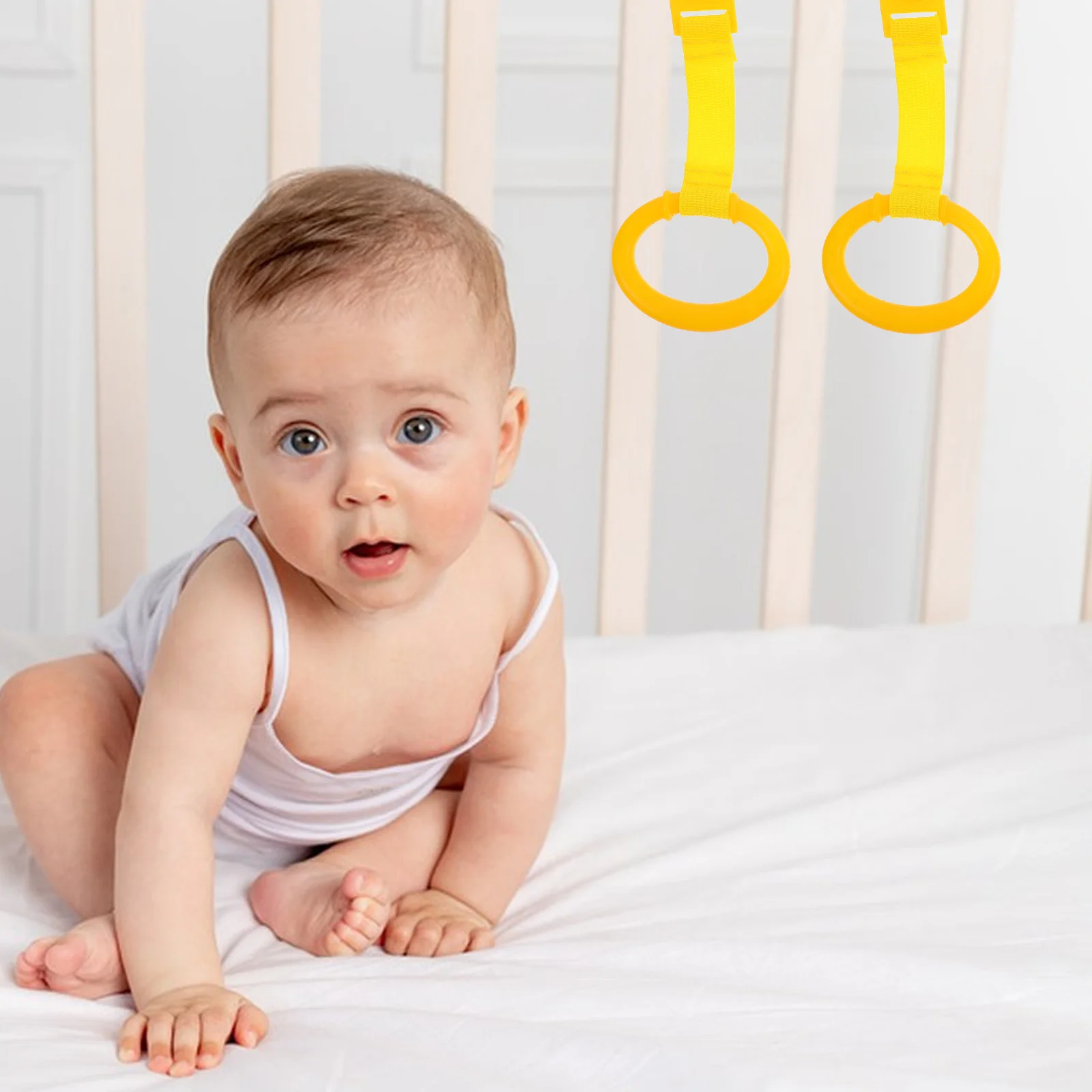 

2pcs Baby Safety Stand Infant Toddler Exercise Pull Crib Training Standing Support Easy Grip Portable Infant Safety Crib