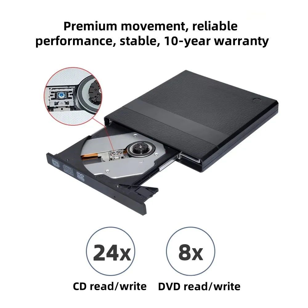 外付け USB 3.0 Type-C DVD/CD ドライブ、デスクトップおよびラップトップの両方と互換性のある高速外付け DVD-RW バーナー/プレーヤー