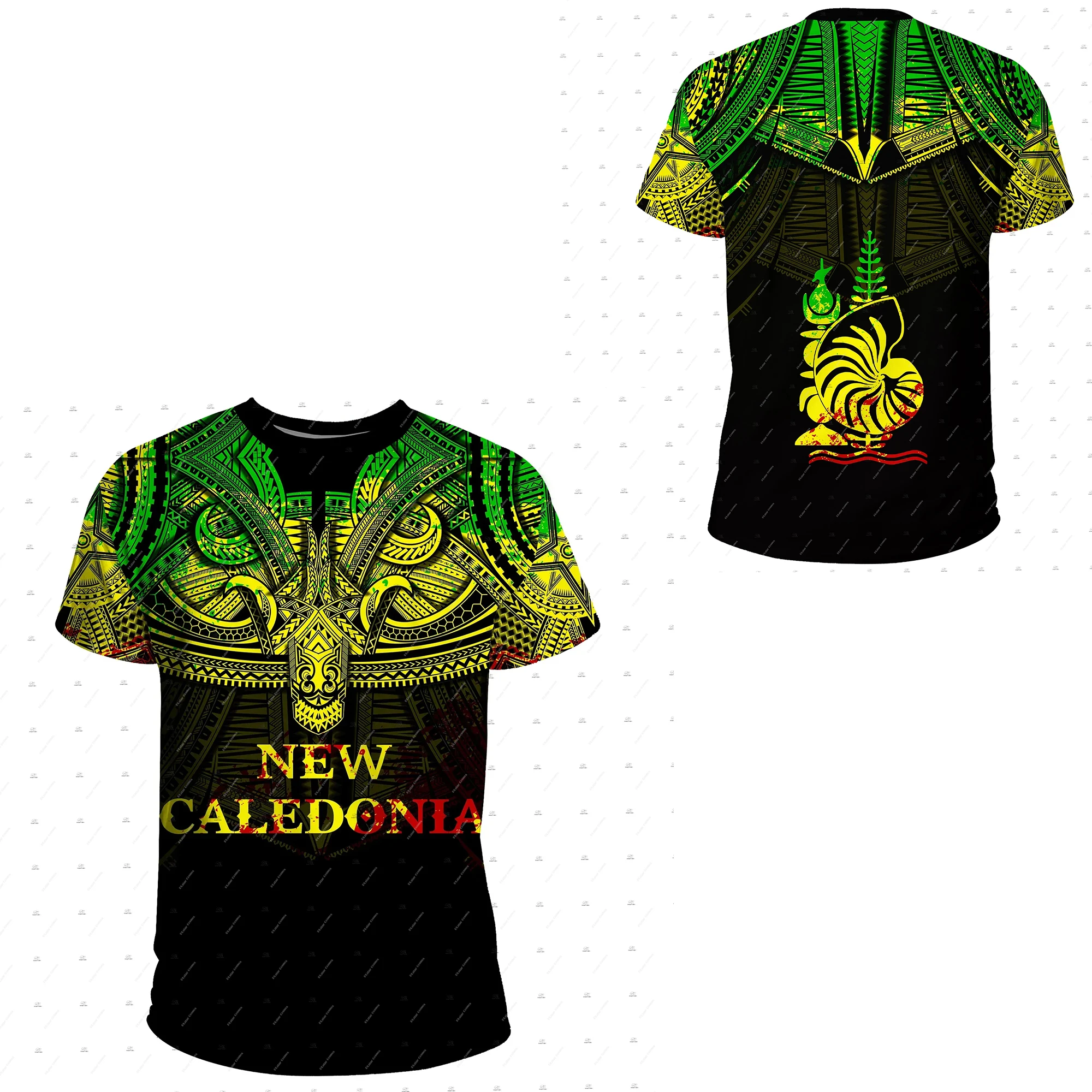 Custom Name New Caledonia French Polynesian Islands Tattoo Vintage 3DPrint Summer Casual Funny Harajuku Short Sleeve T-Shirts 3