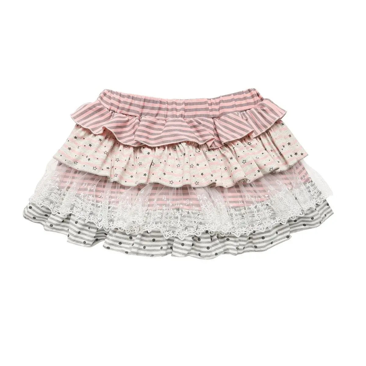 Preppy Japanese Style Lolita Mini Skirts Women Gothic Stars Striped Patchwork Cake Skirt Y2k Punk Girls Kawaii Skirts Streetwear