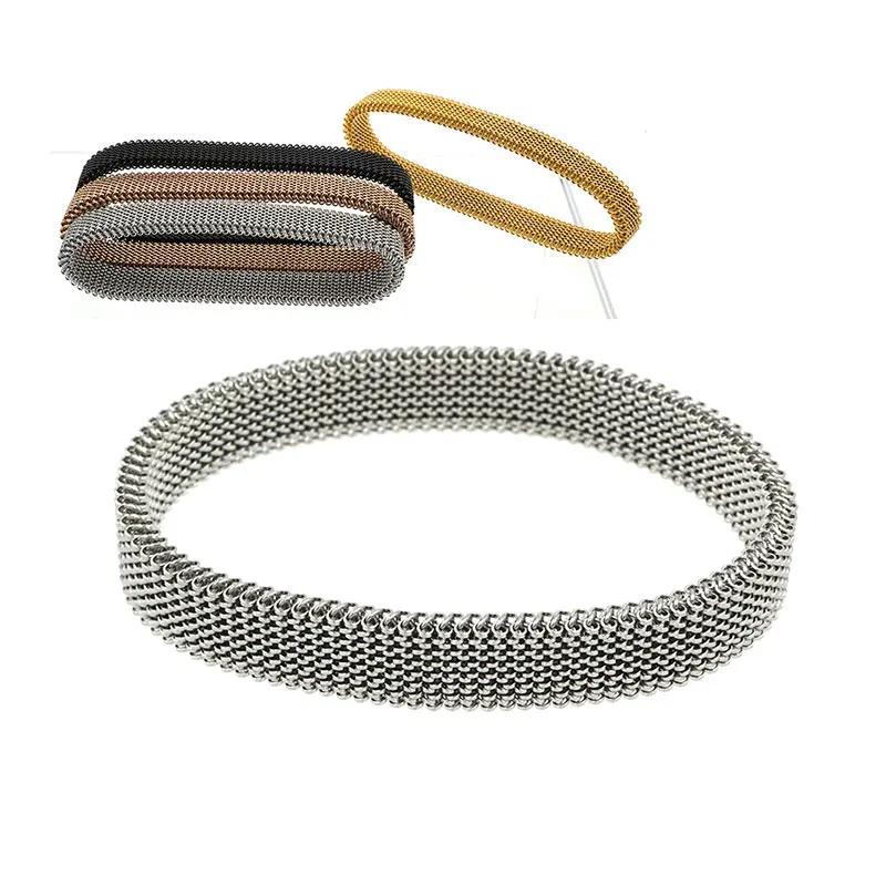 

10mm Stainless Steel Spring Bracelets Elastic Bracelet Slingshot Wristband Mesh Bracelet Couple Jewelry Wholesale