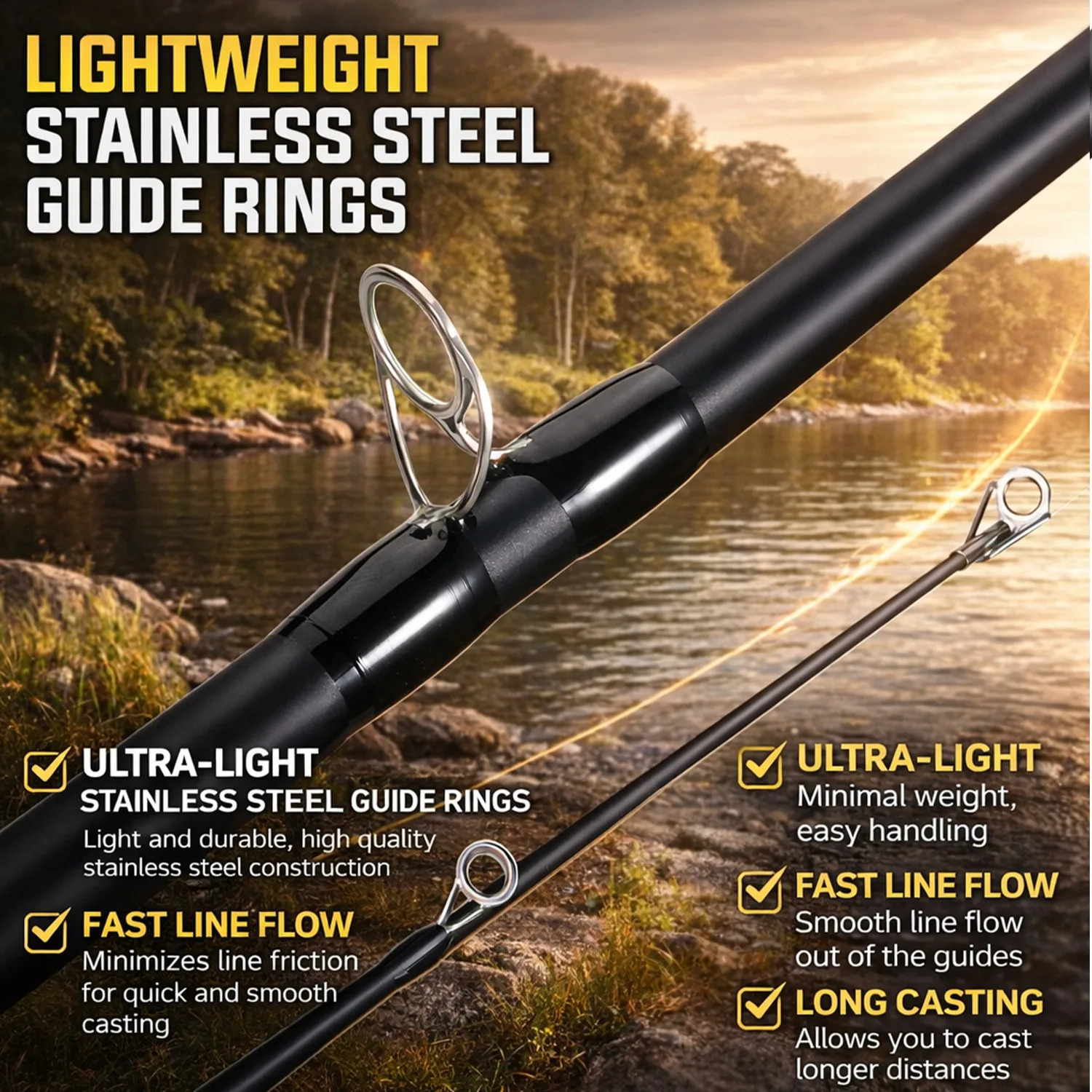 Combo caña y carrete baitcasting Sougayilang con frenos magnéticos - imagen 3