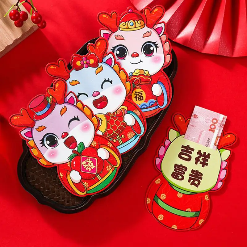 Three-dimensional Red Envelope Cute Shape Cozy New Years Gift Red Envelope No Need To Use Glue Convenient Decoration Exquisite