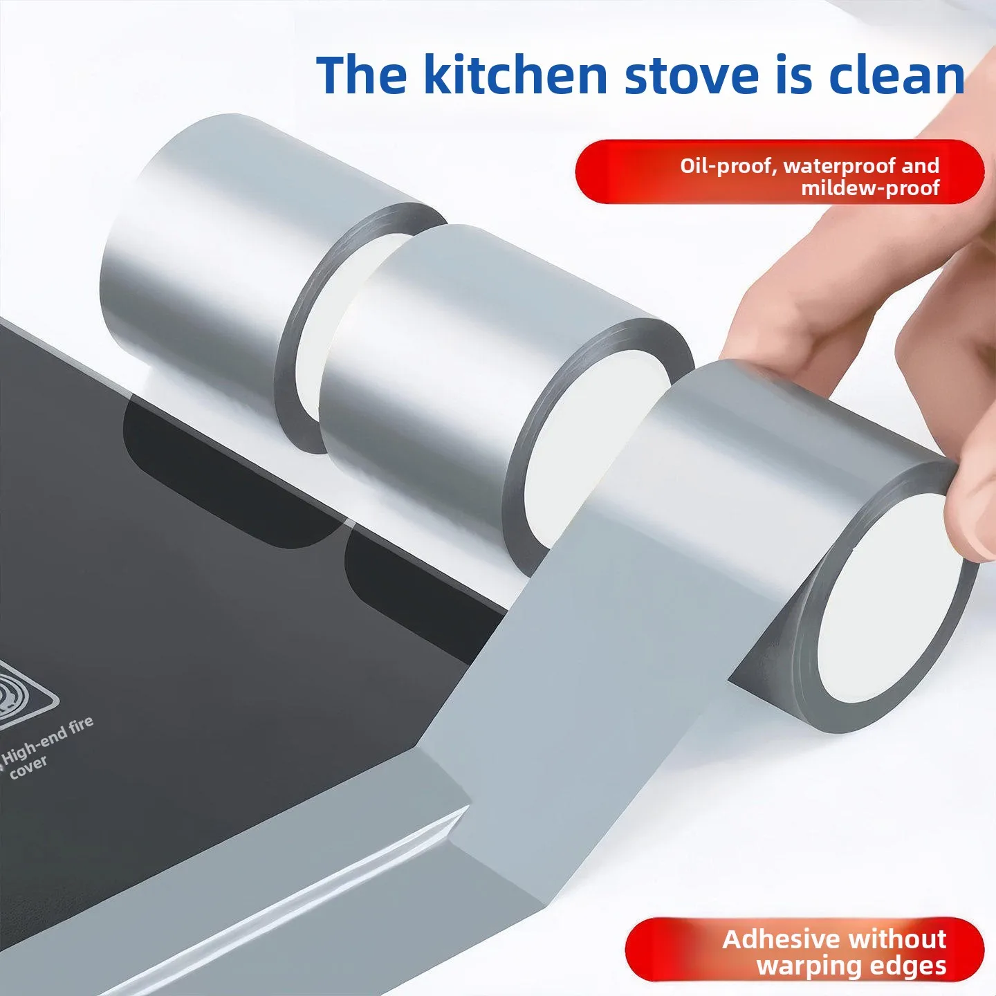 Waterproof Aluminum Foil Sealing Tape, High Temp Mildew Proof Seam Strip for Kitchen Sink & Stove