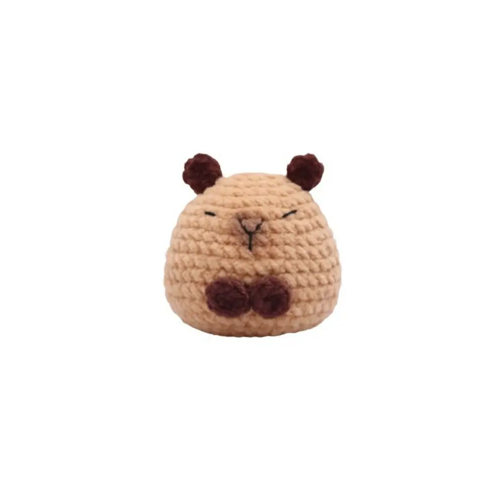 

Kawaii Handmade Capybara Bag Pendant Cartoon Crochet Car Key Ring Hanging Decoration Knitted Doll Keychains Gifts