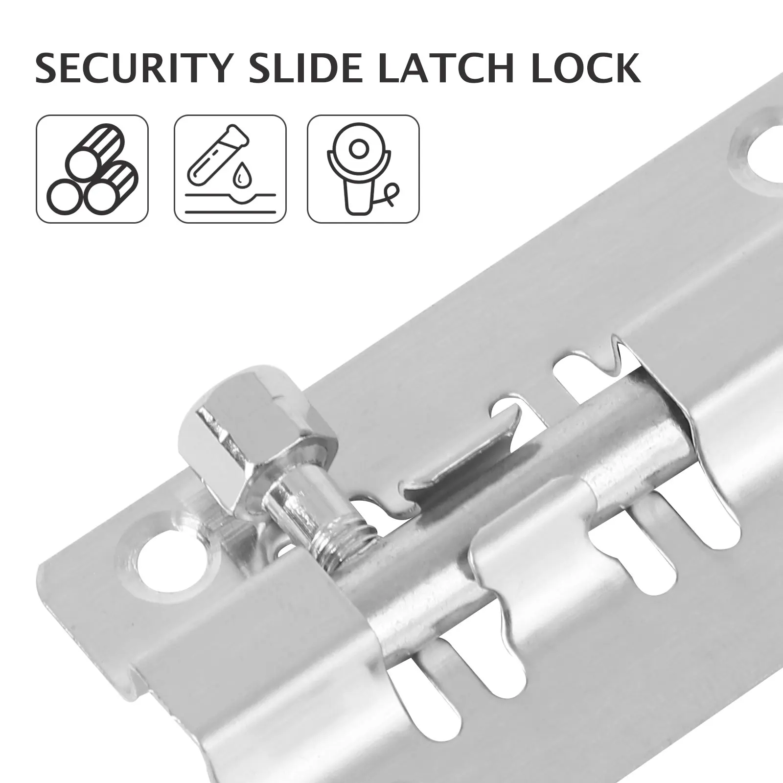 

2Pcs Door Security Slide Latch Lock Upgraded Heavy Duty Steel Anti-Theft Latch for Interior Doors Cabinets Boxes Fences Kennels