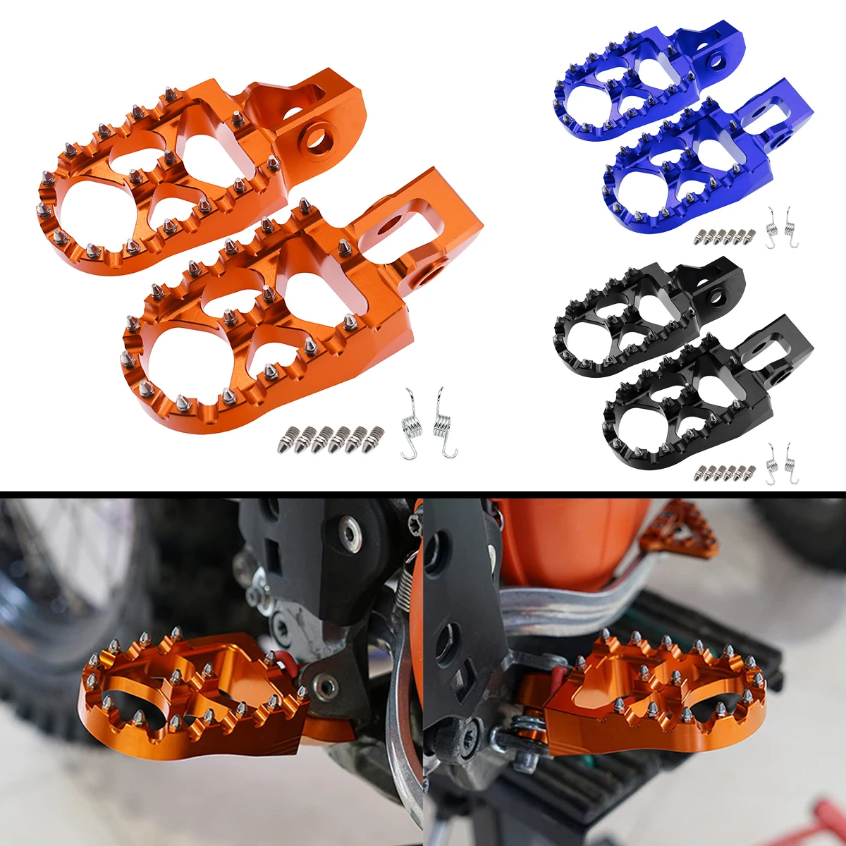 

Motorcycle Foot Pegs FootRest Footpegs Rests Pedals For KTM EXC EXCF XC XCF SX SXF 85 125 150 200 250 300 350 450 530 2017-2023