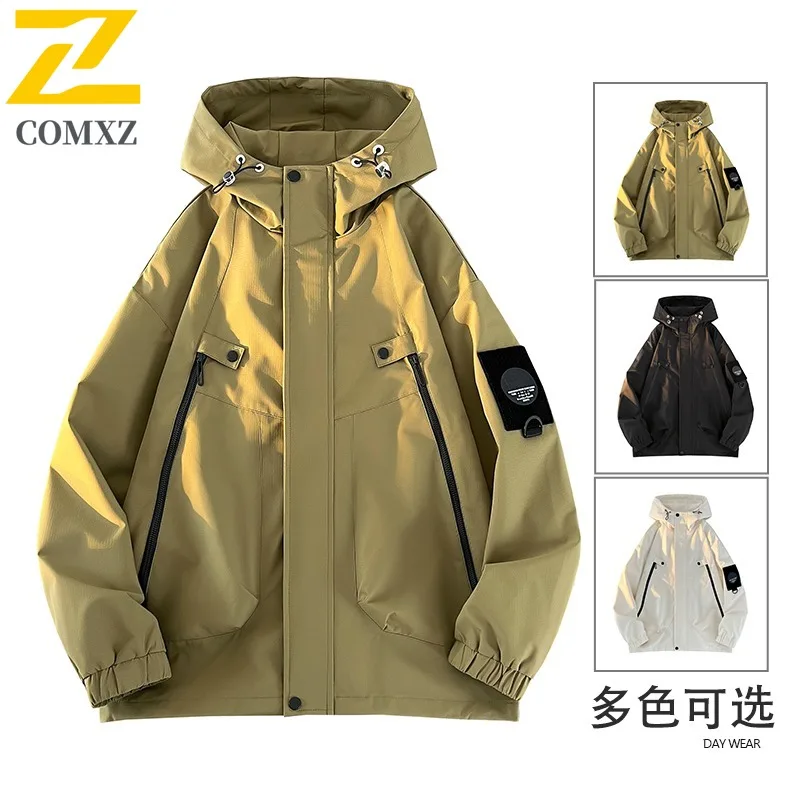 

COMXZ Мужское пальто Водонепроницаемая спецодежда Путешествия Велоспорт Ветрозащитные свободные куртки для рыбалки Легкая ветровка для кемпинга и прогулок