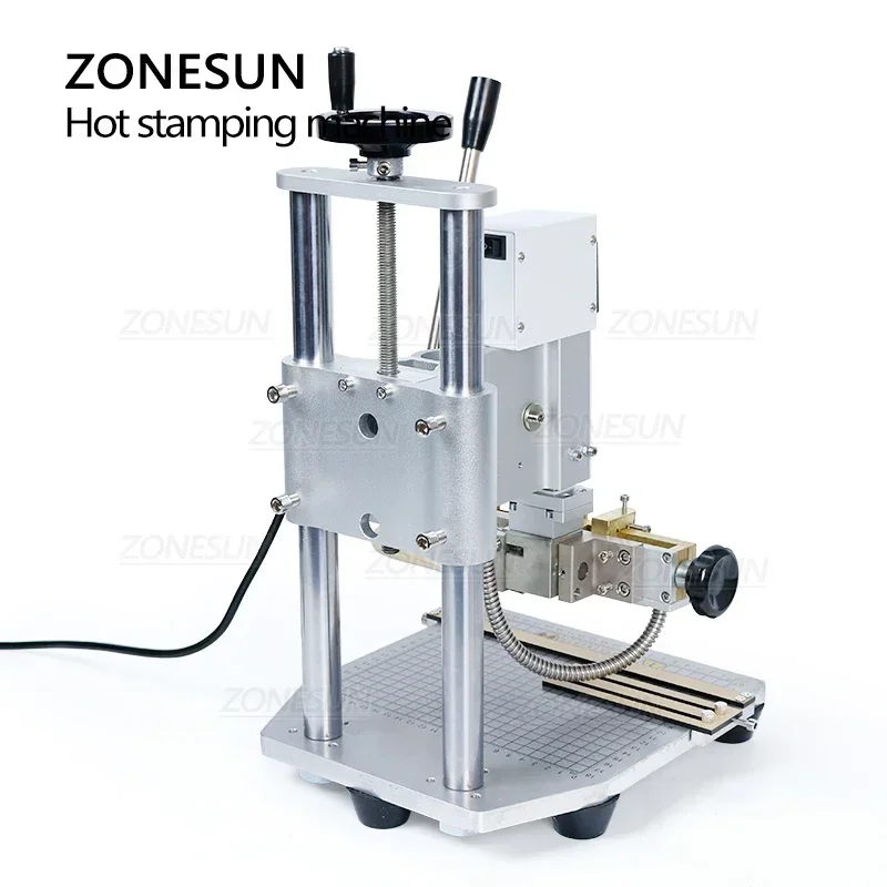 ZONESUN ZS-110A Manuelle Stempelmaschine Wärme-Upgrade Digitaldruck anpassbare Bronzing Leder Messing Kupferform Mental