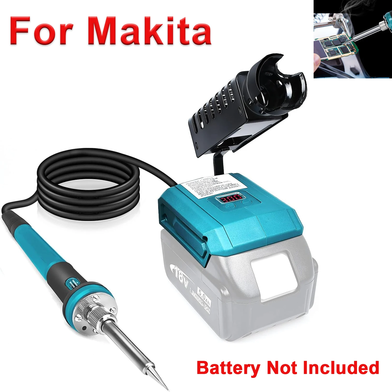 

Cordless 60W Soldering Iron Kit for Makita 18V Battery, DIY Appliance Repair Wire Welding No Battery