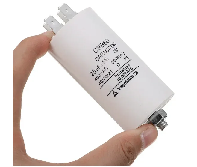 Universal 25uf Capacitor CBB60 Motor Run Capacitors Water Pump Starting Capasitor 450V AC Motors for Water Pump washing machine