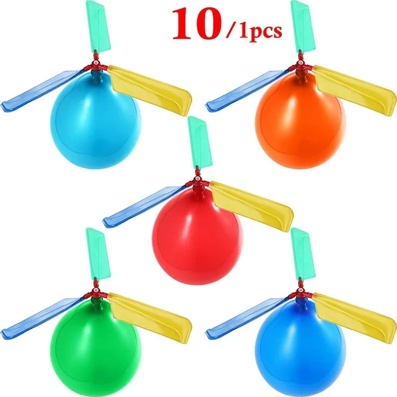 

10pcs Easter Balloon Helicopter Balloon Powered Flying Toy Outdoor for Easter Basket Fillers Birthday Party Favors Supplies