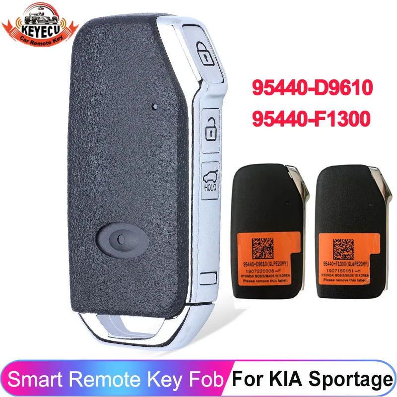 KEYECU P/N: 95440-D9610 95440-F1300 For KIA Sportage 2019 2020 2021 2022 Keyless 3 Buttons FCC ID: FOB-4F23 Remote Smart Key Fob