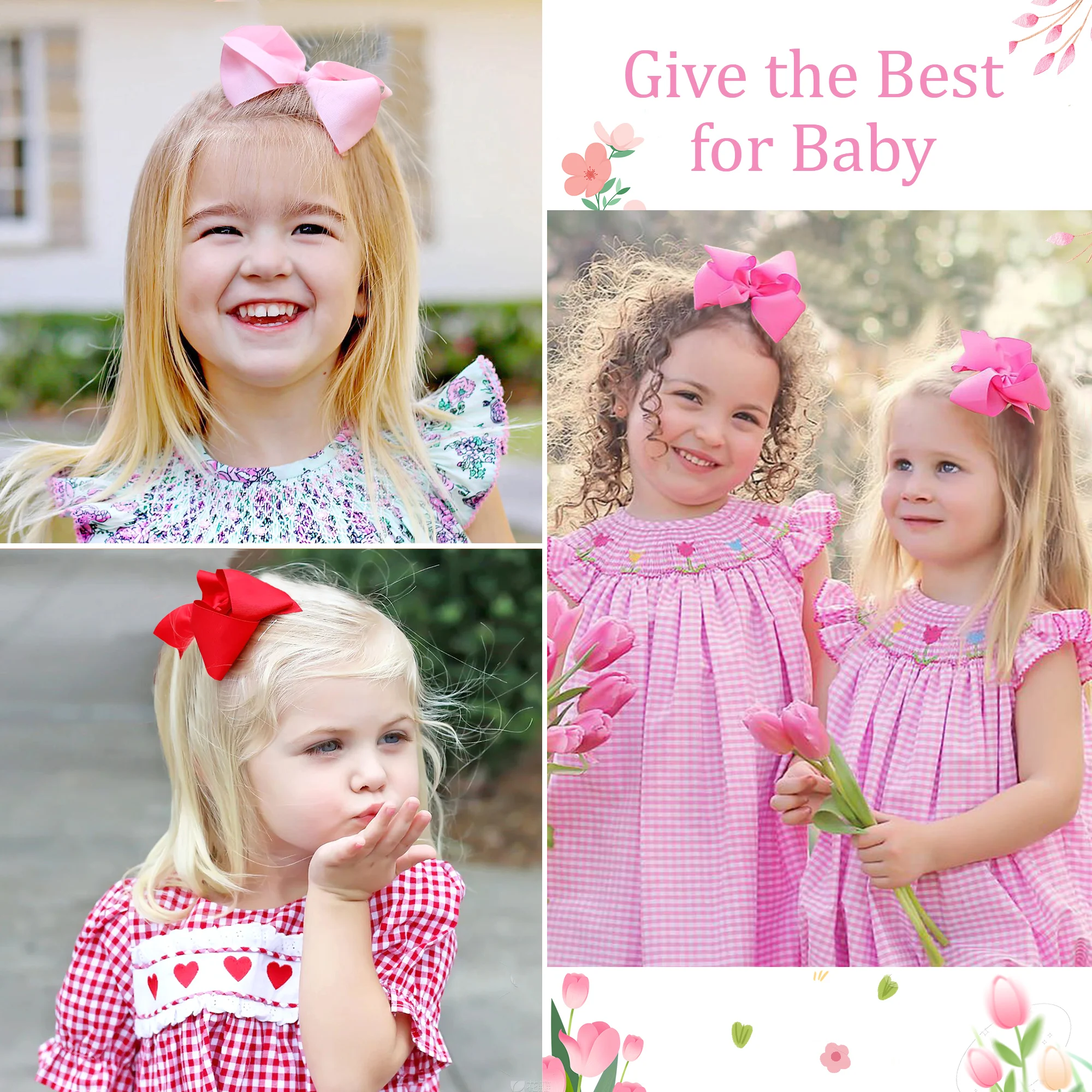 20 pezzi 4.5 '' carino solido nastro del grosgrain bowknot fermagli per capelli per ragazze forcine fatte a mano barrettes copricapi accessori per capelli per bambini