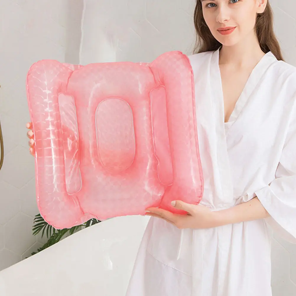 2Pcs Inflatable Bathtub Seat Cushion Bath Tub Inflatable Cushion Refillable Water Filling Pad Comfortable Support