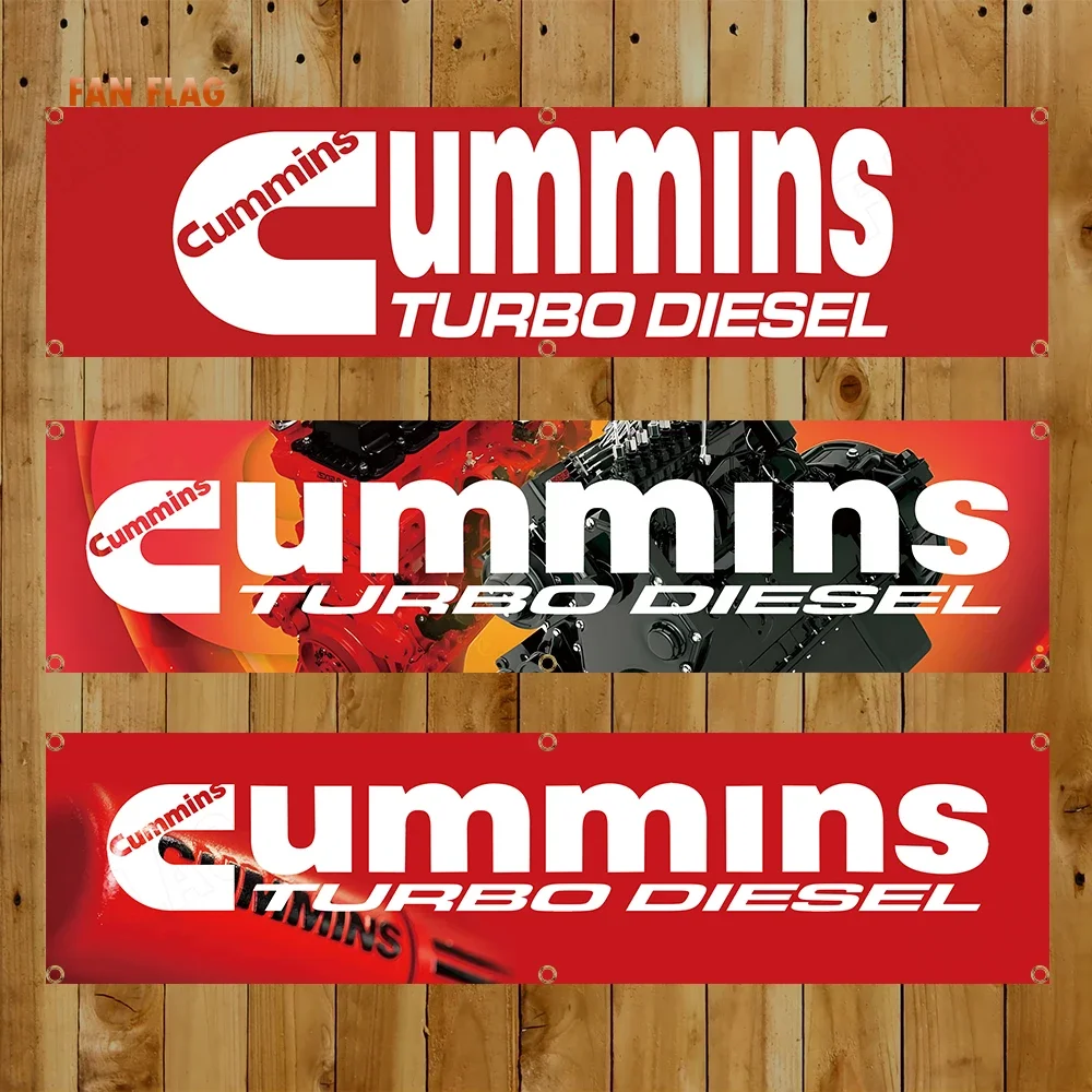 

60x240cm Auto Parts-Cunmmins Banner Flag Polyester Printed Garage or Outdoor Decoration Tapestry