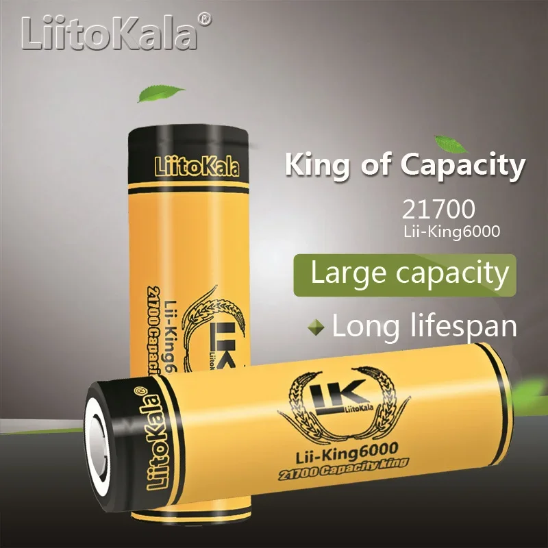 

1-16PCS LiitoKala King6000 3.7V 21700 6000mAh Top High-performance Rechargeable Battery for power tools and flashlight