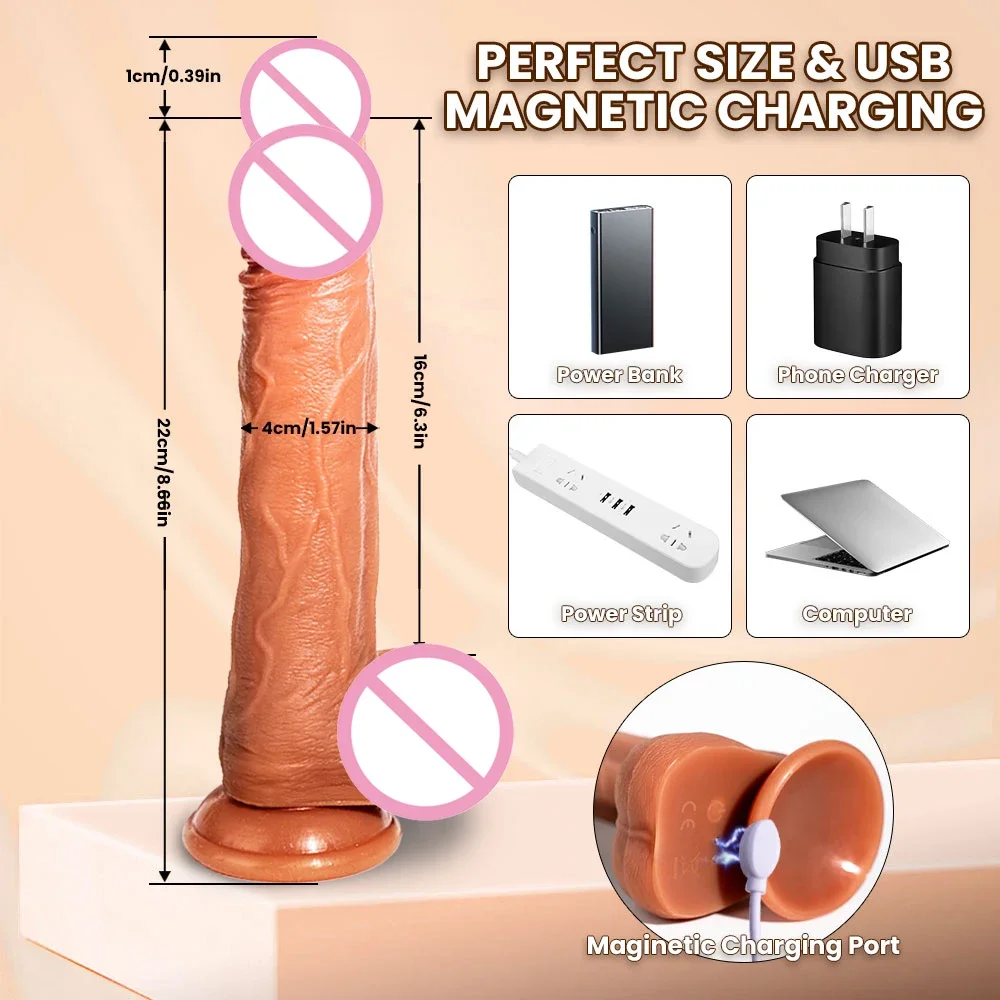 Realistic Dildo Vibrator for Women Sex Toys Heating Big Cock Remote Control Penis Telescopic Vibrators Anal Female Stimulator