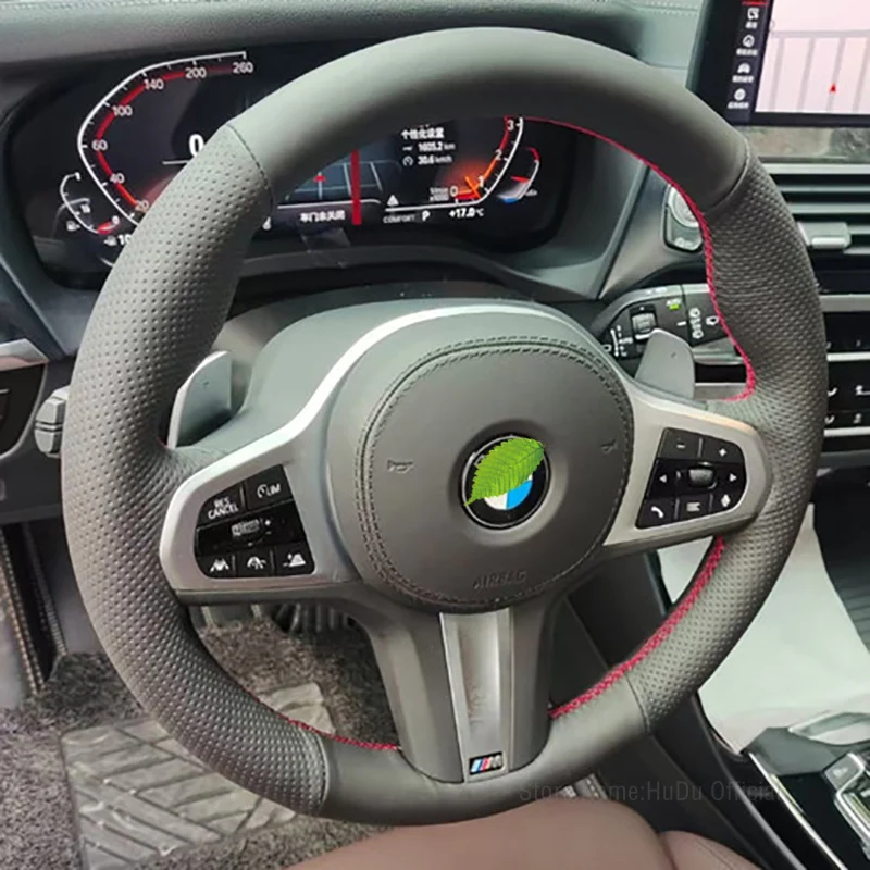 

Кожаный чехол на руль автомобиля своими руками, сшитый вручную, для BMW 1, 5, 7, 3, серии X4 X5 X6 X7 GT 320 530li, аксессуары для салона автомобиля