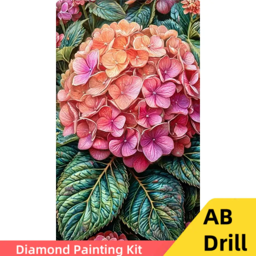 

AB дрель DIY алмазная живопись красочная цветок гортензии натюрморт полная дрель ремесло Алмазная мозаика сад горный хрусталь вышивка