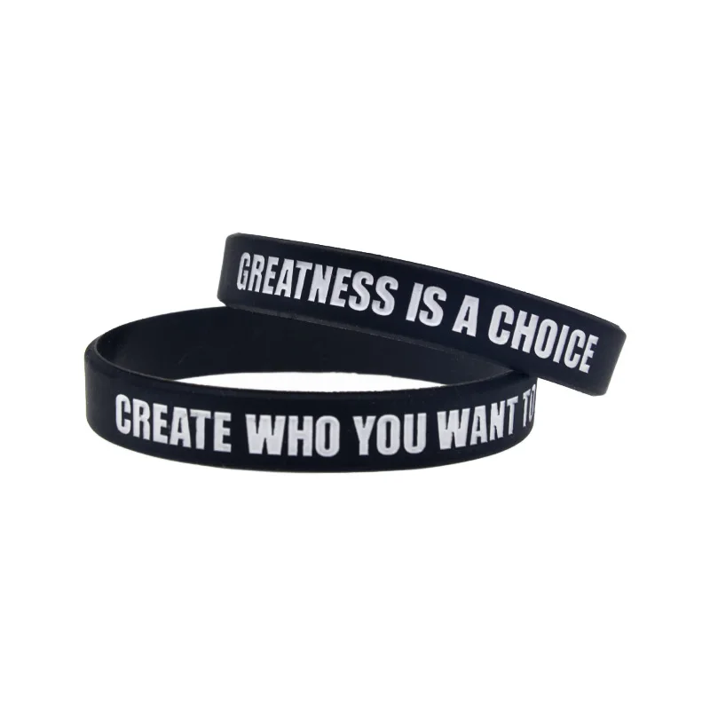 1 PC Greatness is a Choice Silicone Bracelet Motivational Quotes Wristband