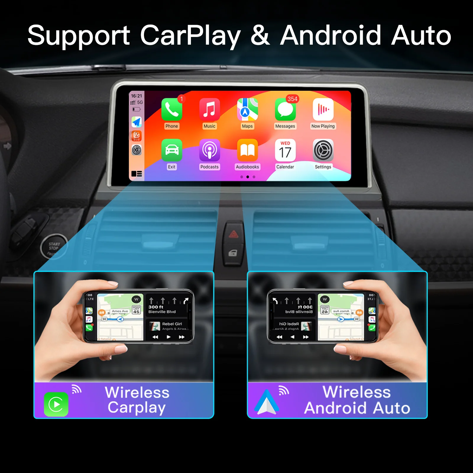 8 Core Android 14 Car Multimedia Player For BMW X5 E70 X6 E71 2007-2013 Radio  Stereo Screen GPS Navigation Wireless Carplay
