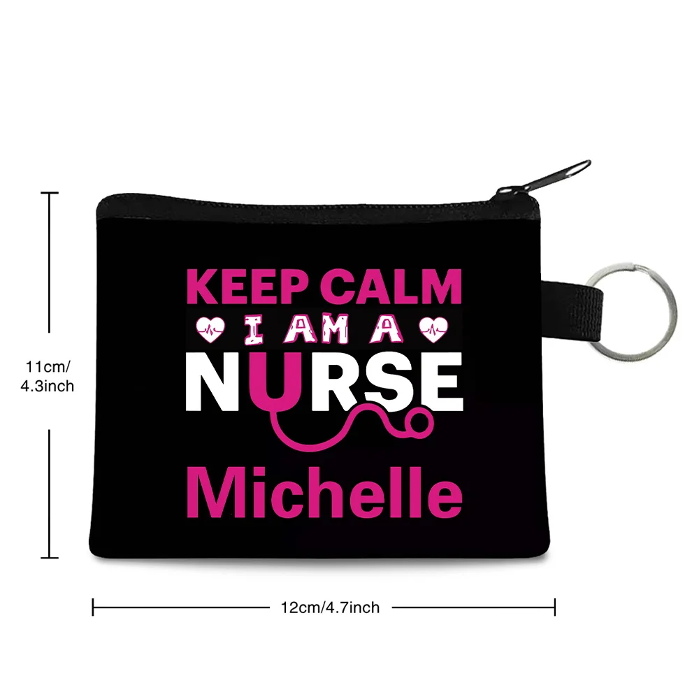 Personalized Customized Name Coin Wallet Mini Card Holder Simple Pocketbook Credit Card Storage Case Bag High-quality Coin Pouch