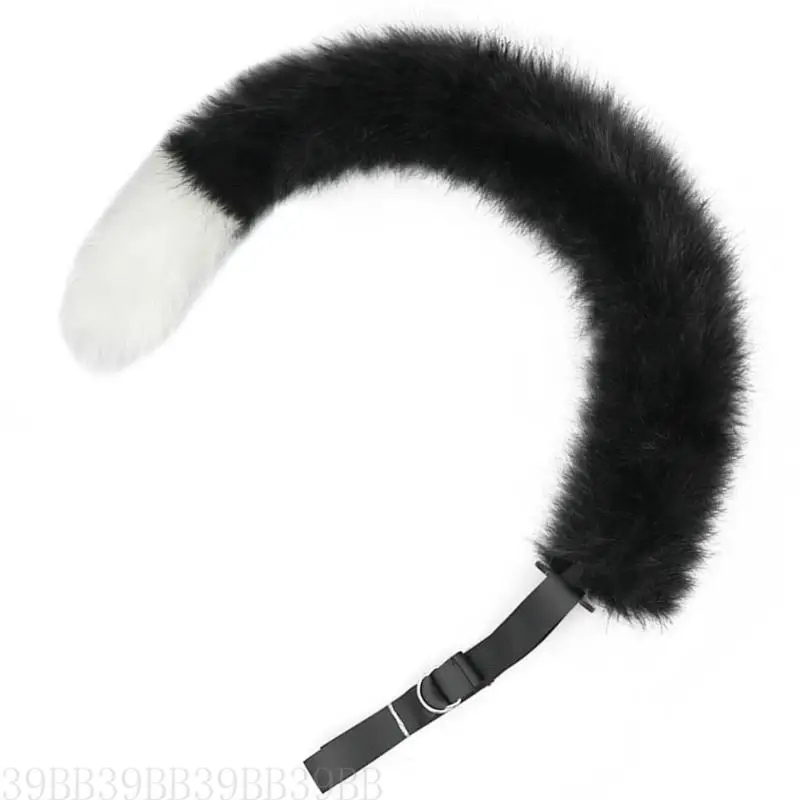 39BB Mèo sang trọng bằng tay Băng tay Headbands Fauxs Furs Đuôi