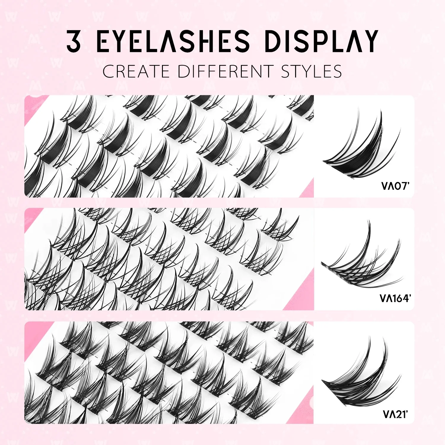 MOONKALI Kit de grappes de cils naturels Kit d'extension de cils bricolage 10-16mm grappes de cils Kit de grappes de cils Manga vaporeux