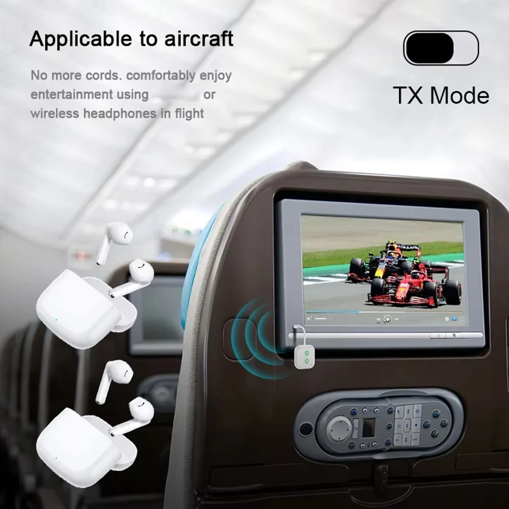 2 In 1 Bluetooth 5.3 Audio Transmitter Receiver 3.5MM AUX Stereo Wireless Adapter With Mic For Car Airplane TV PC