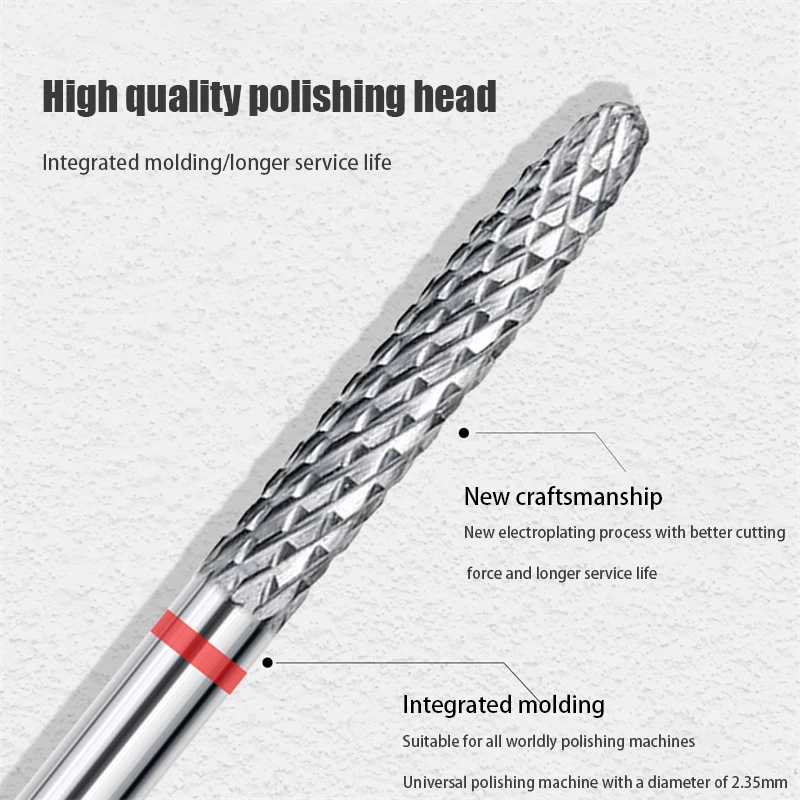 Nail Cone Tip Tungsten Steel Drill Bits Electric Cuticle Clean Rotary For Manicure Pedicure Grinding Head Sander Polishing Tool