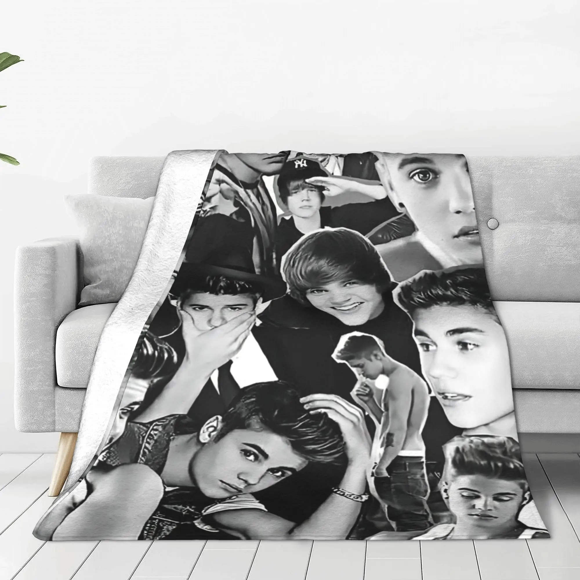 Justin Bieber JBiebs Blanket Singer Wool Throw Blankets Home Couch Printed Soft Warm Bedspreads