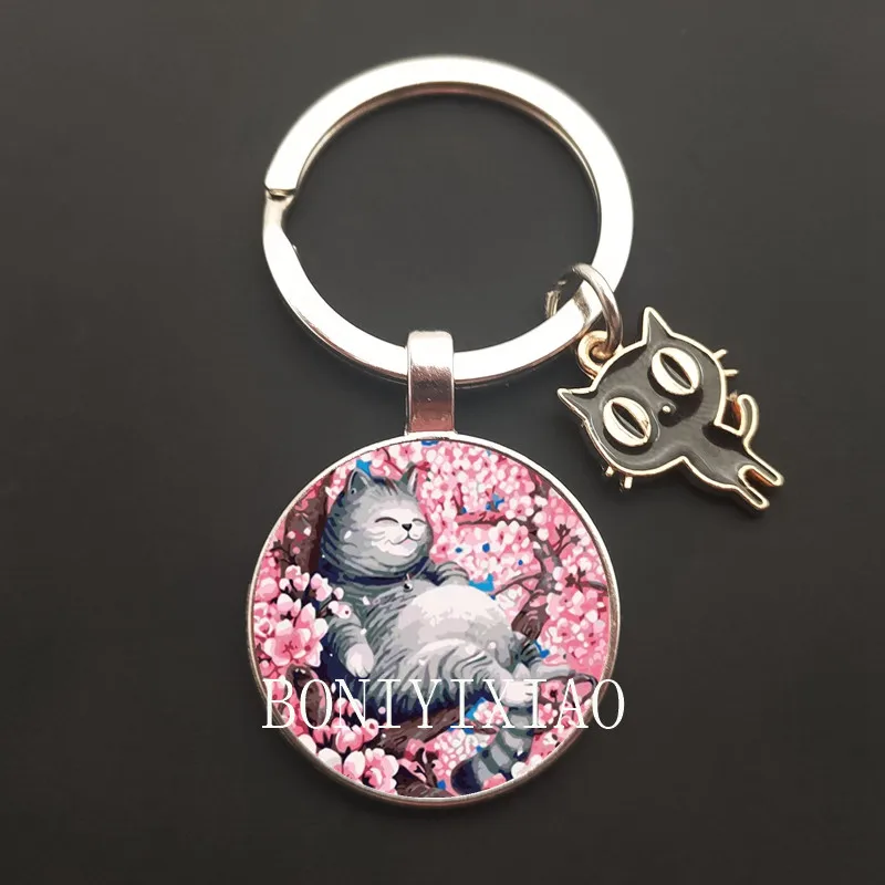 Śliczny niegrzeczny kot dziewczyna brelok kocham mój klucz kot uchwyt piękny mały kotek breloczek do kluczy biżuteria dla uroczych kobiet — zdjęcie 5