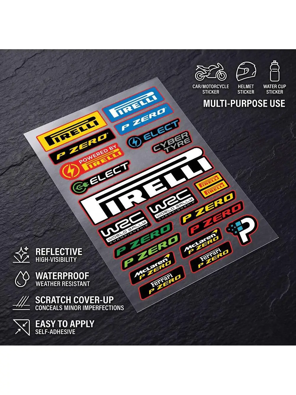 AliExpress Pirelli for PIRELLI Safety Reflective Waterproof Auto Decal Scratch Cover Stickers Universal For Bike Helmet Mug Refrigerator