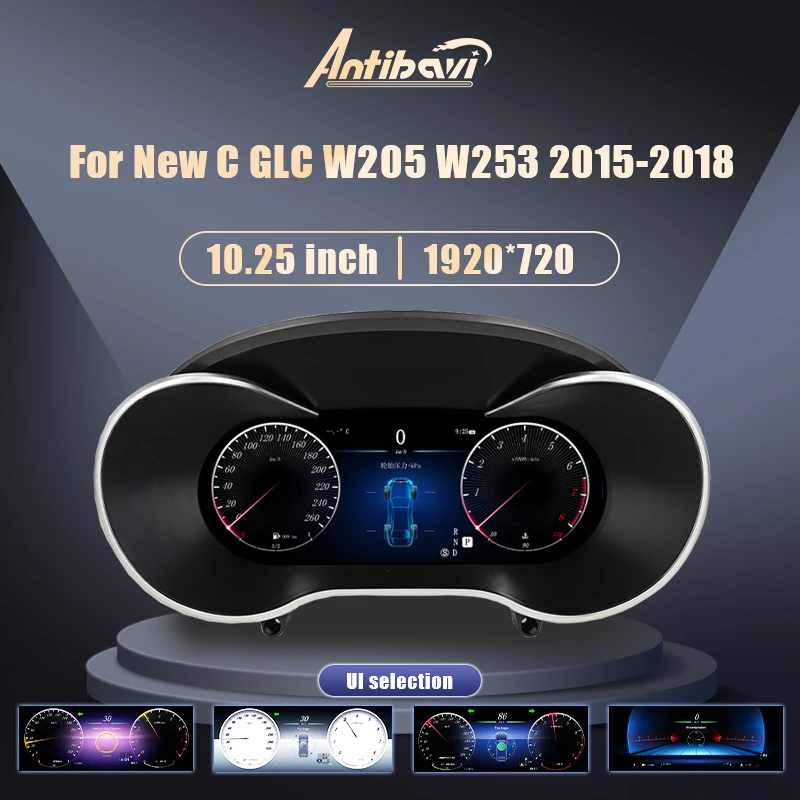 Digitale Dashboard For Benz C C GLC W205 W253 2015-2018 Years Ntg4.5 Auto Lcd Paneel Snelheidsmeter Virtuele Cockpit Voor