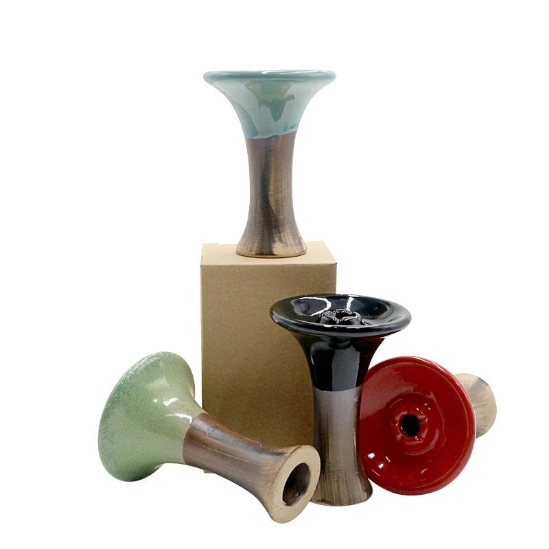 SY Ceramic Single Hole Hookah Shisha Bowl Glaze Chicha Head Water Pipe Charcoal Holder Shesha Cachimbas Narguile Accessories