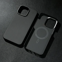 Magnetic Aramid Carbon Fiber Funda For iPhone 16 15 14 Pro Max Cases Thin Carbon Fiber Cover for iPhone 16 15 Pro Case