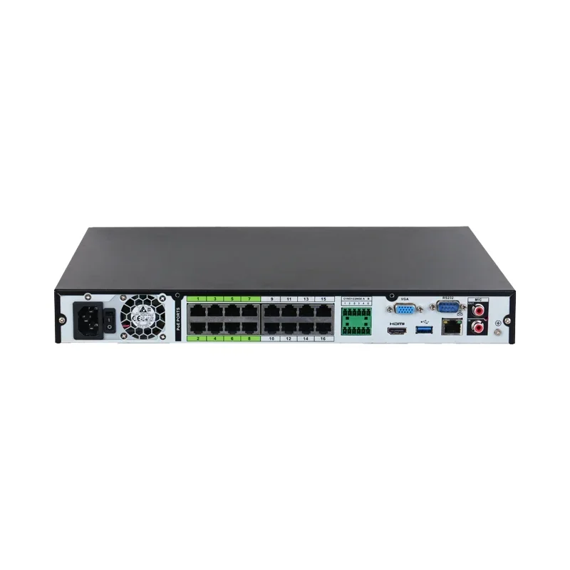 NEW DHI-NVR5216-16P-EI Network Video Recorder 8CH 1U 8PoE 2HDDs H.265 16CH 4K 8MP NVR with 16chs POE Ports,with 2 SATA HDD