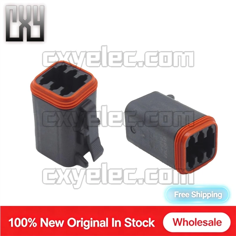 DT06-6S-P012 6Pin Female Connector Housing With Wedge Lock Waterproof Gray 1.59mm For Car Engineering Machinery Wiring  Harness