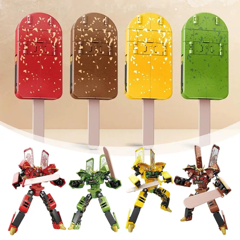 Ensemble de jouets Robot crème glacée Transformable 2 en 1, conception à collectionner, décoration de bureau, cadeau d'anniversaire parfait pour adulte