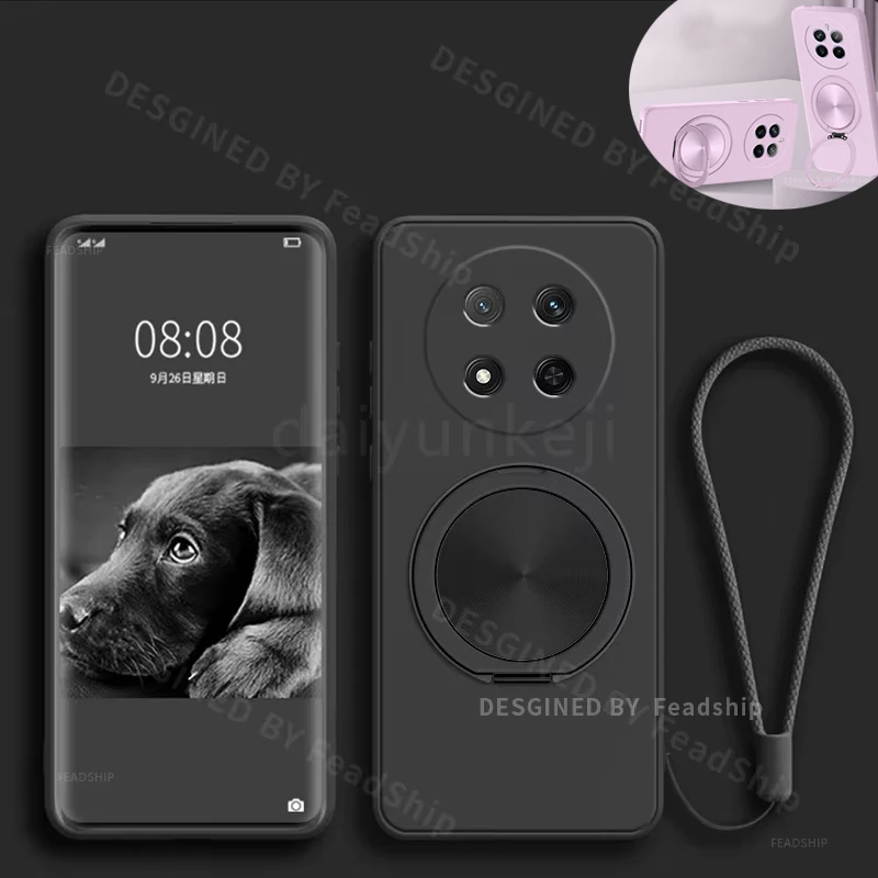 Capa de telefone suporte magnético para honor magic 7 pro lite capa de silicone para honor magic7 capa protetora macia com filme de tela