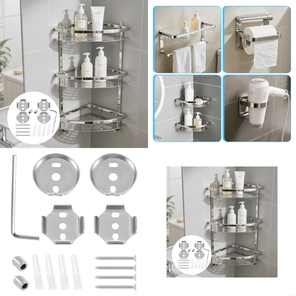  Stainless Steel Bathroom Brackets Towel Bar Replacement for Wall Installation