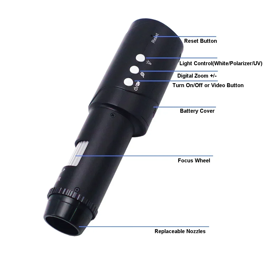 

New Polarizer Skin Analyzer with APP UV White Light Dermatoscope Trichoscope