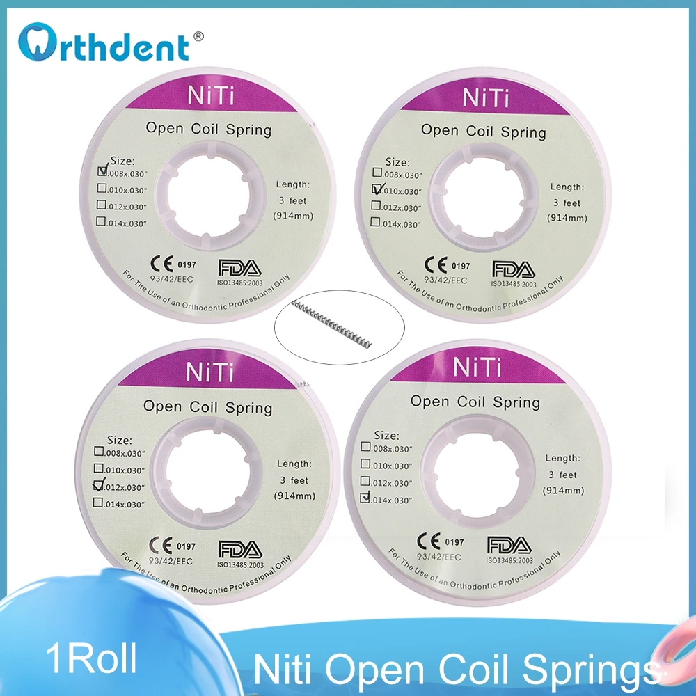 

1Roll Dental Orthodontic Niti Open Coil Spring 3 Feet Dia 0.008/0.010/0.012/0.014" Dentist Materials 914 mm Brackets Archwires