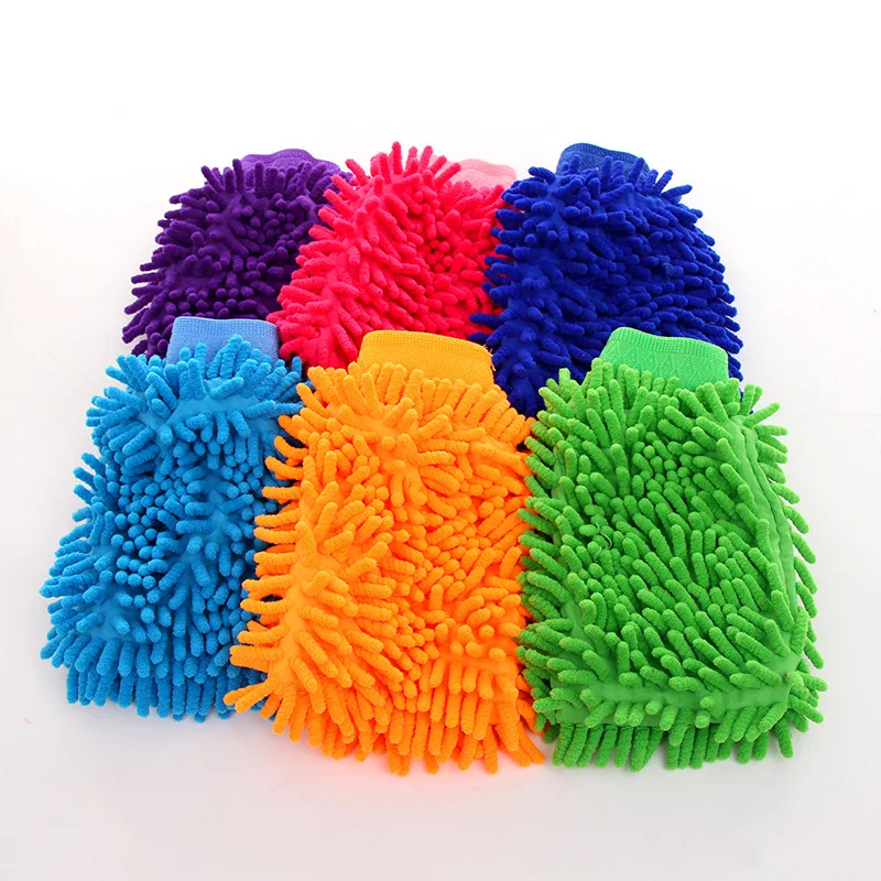 

Microfiber Car Wash Gloves Waterproof Mitt Soft Mesh Back Double-faced Glove Wax Detailing Brush Car Cleaning Tool