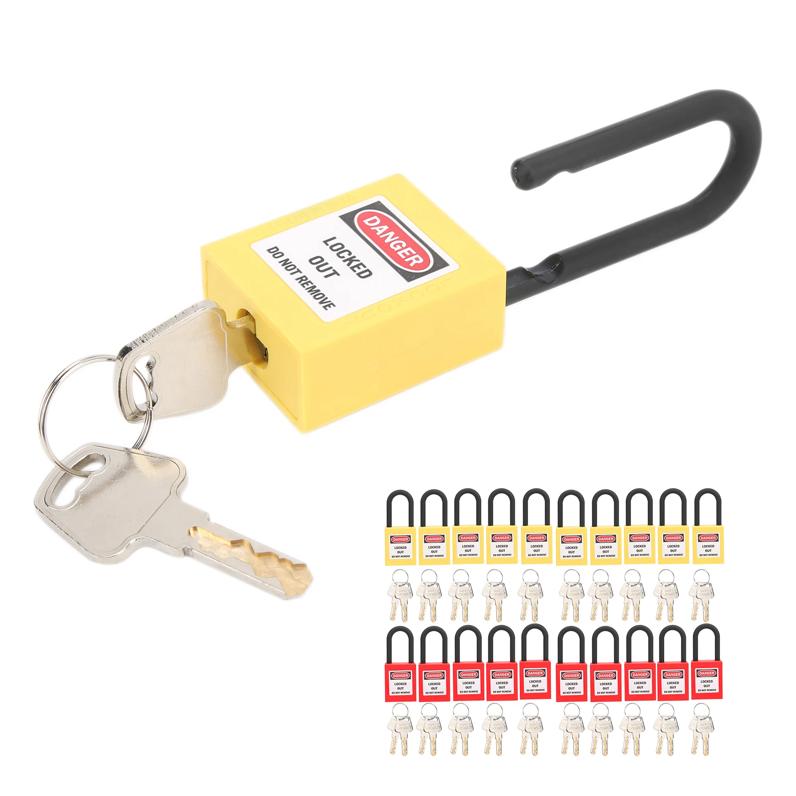

10 Sets 38mm Lockout Lock Dustproof Nylon Industrial Engineering Insulation Security Tool for Factories