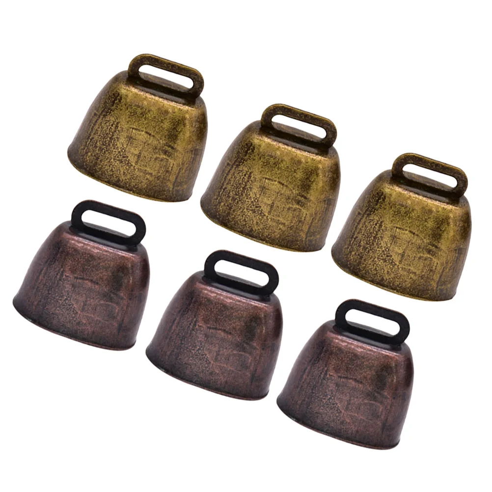 

6pcs Small Thickened Iron Bells for Farm Animals Cow Horse Sheep Anti-Theft Device Durable Portable Animal Alarm Noisemaker