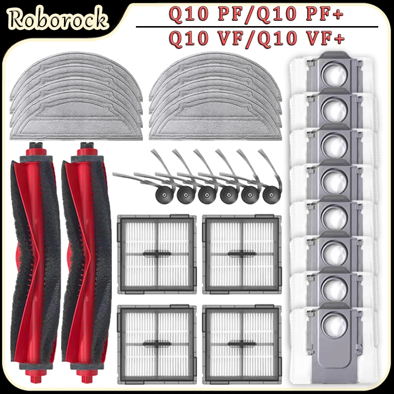 For Roborock Q10 PF/Q10 PF+/Q10 VF/Q10 VF+ Robot Vacuum Accessories Main Side Brush Filter Mop Cloth Dust Bag Replacement Parts