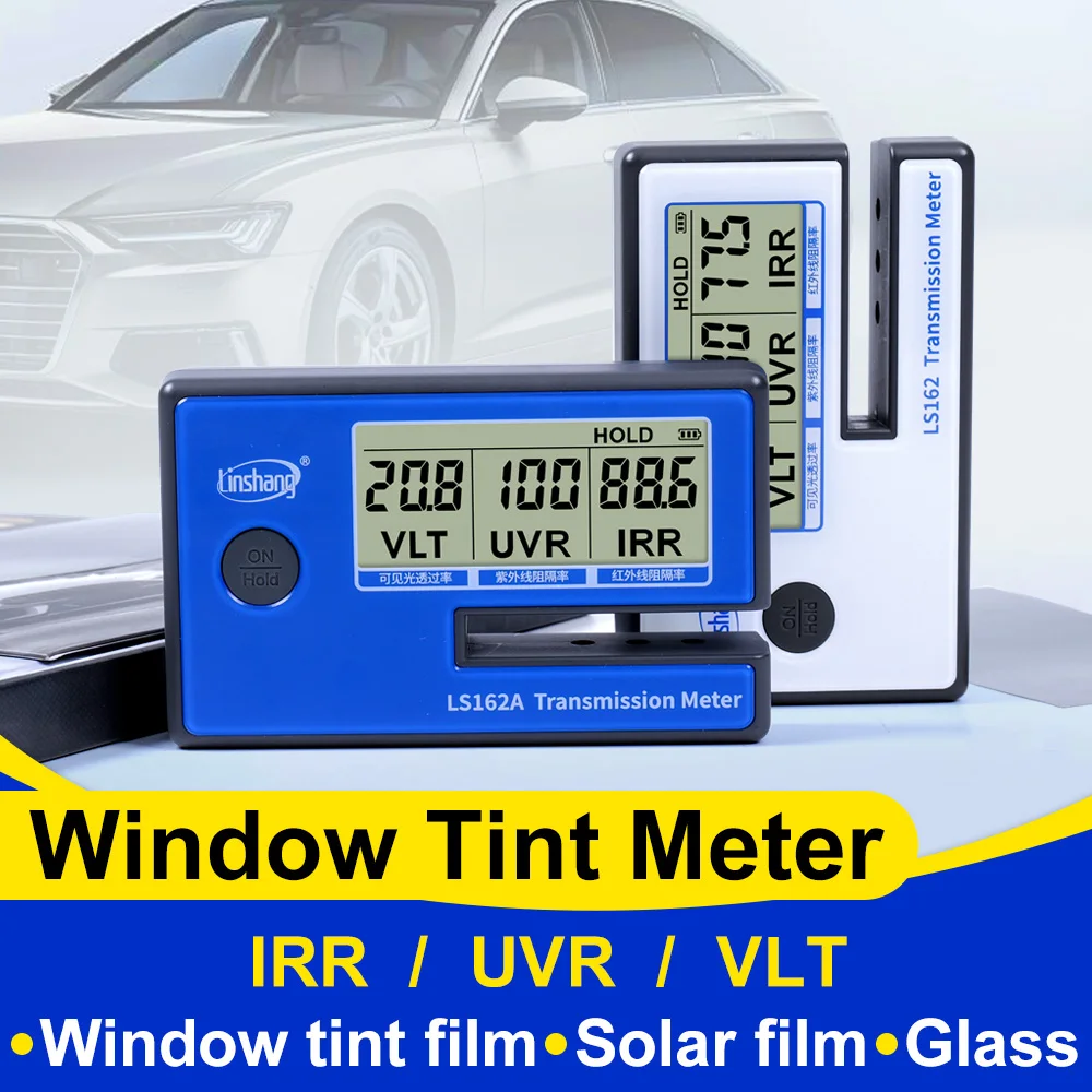 Tint Meter Solar Film Tester Window Transmission Meter IR UV VLT Measurement Window Film Tester for Car Tint LS162 LS162A